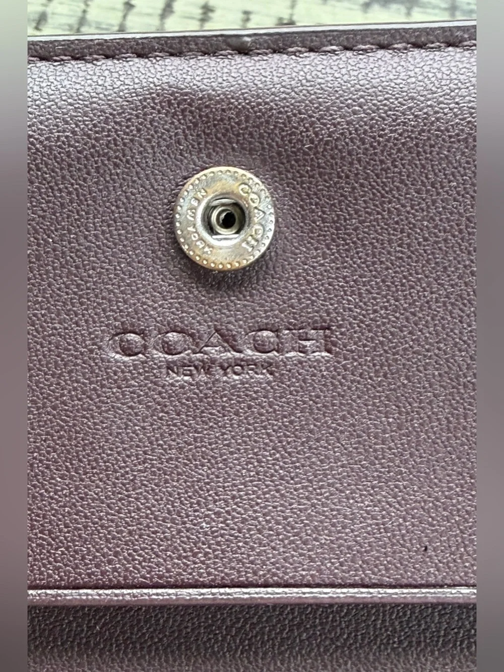 Halloween Special!! Coach Purple Pebbled Leather Corner Zip Wallet